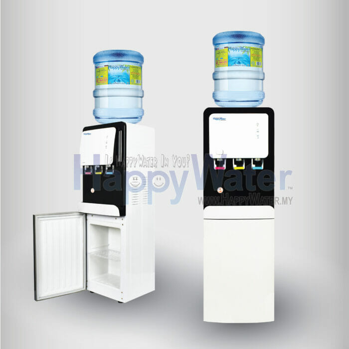 Hot, Cold and Ambient Water Dispenser with Bottom Storage Cabinet